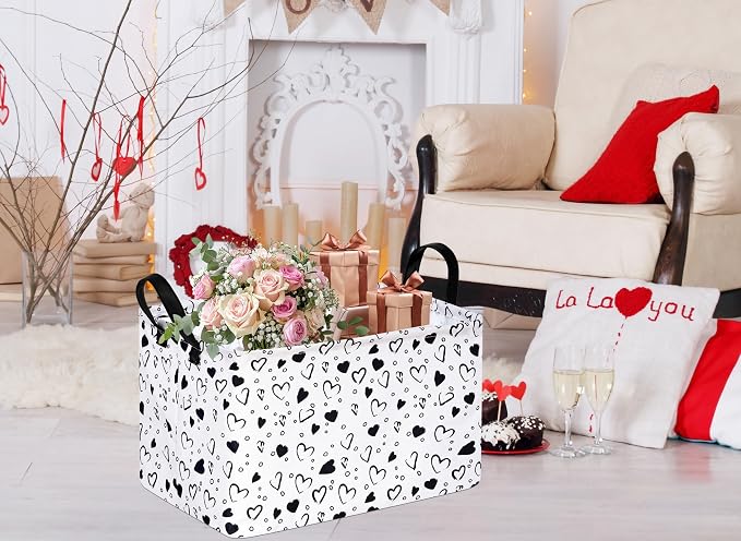 MAIZMZ Girls Empty Gift Basket Heart Print Storage Cube - Image 7