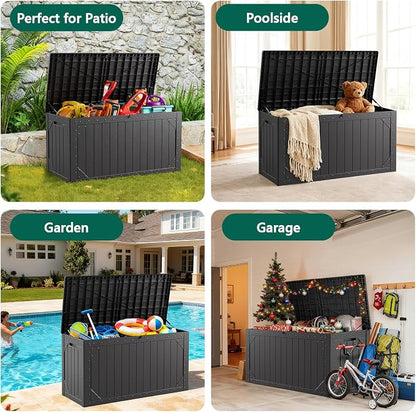 Outdoor Storage Box, 100Gallon Deck Box Outdoor Storage Bench Outside - Image 2