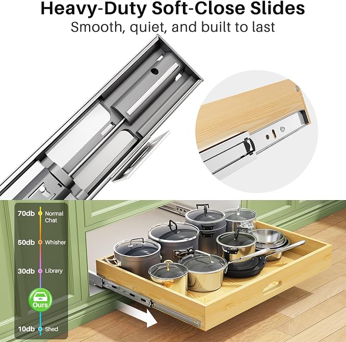Pull Out Cabinet Organizer, Soft Close Wooden Slide Out Drawers - Image 4