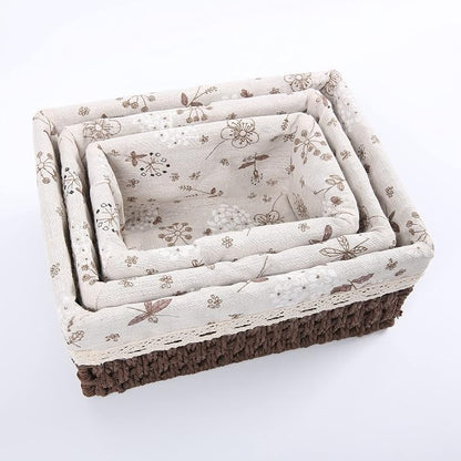 Storage Baskets Set of 3, Decorative Paper Rope Woven storage Baskets - Image 2