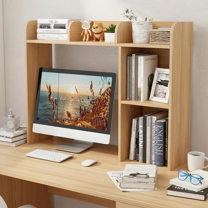 Tangkula Desktop Bookshelf, Countertop Storage Hutch - Image 2