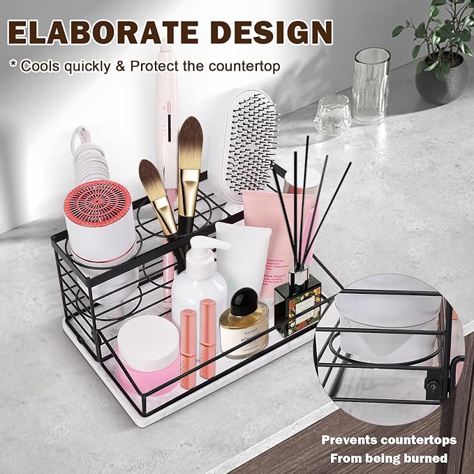 Hair Tool Organizer, Movable Hair Dryer Holder, Hair Styling Tools Storage - Image 3