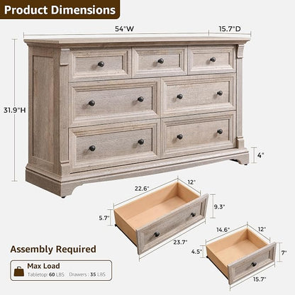 T4TREAM Farmhouse 7 Drawers Dresser - Image 2