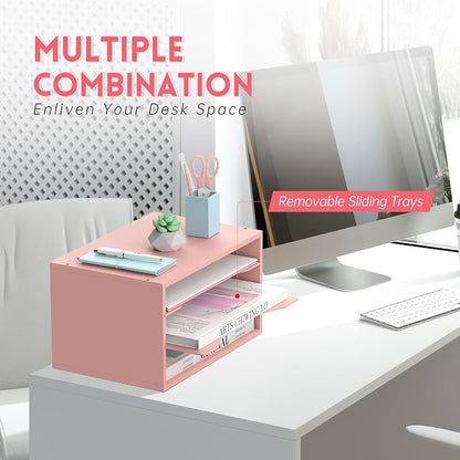 3 Tier Wood Desk Organizer, Mail Sorter and Paper Organizer - Image 5