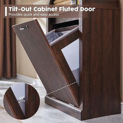 Arch Tilt-Out Trash Can Cabinet, Fluted Kitchen Trash Can 10 Gallon - Image 6