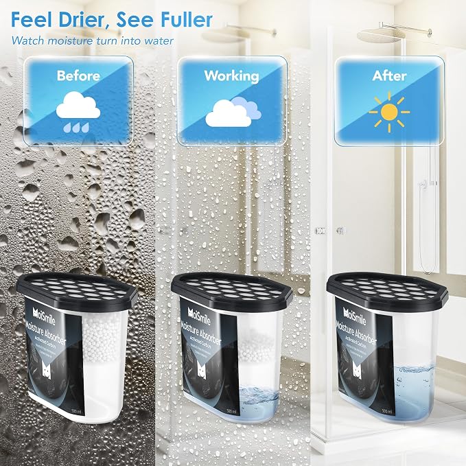 Moisture Absorbers 3 Pack, Activated Carbonfor Closet Dehumidifier Moisture - Image 2