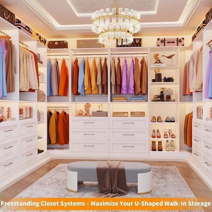 Closet System with 9 Drawers, Corner Closet Organizer Systems with 9 Shelves & - Image 7