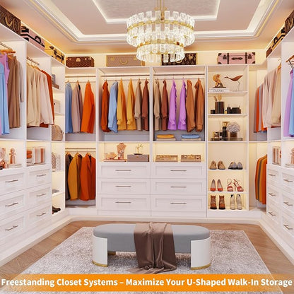 Closet System with 6 Drawers, Corner Closet Organizer Systems with 8 Shelves & - Image 7