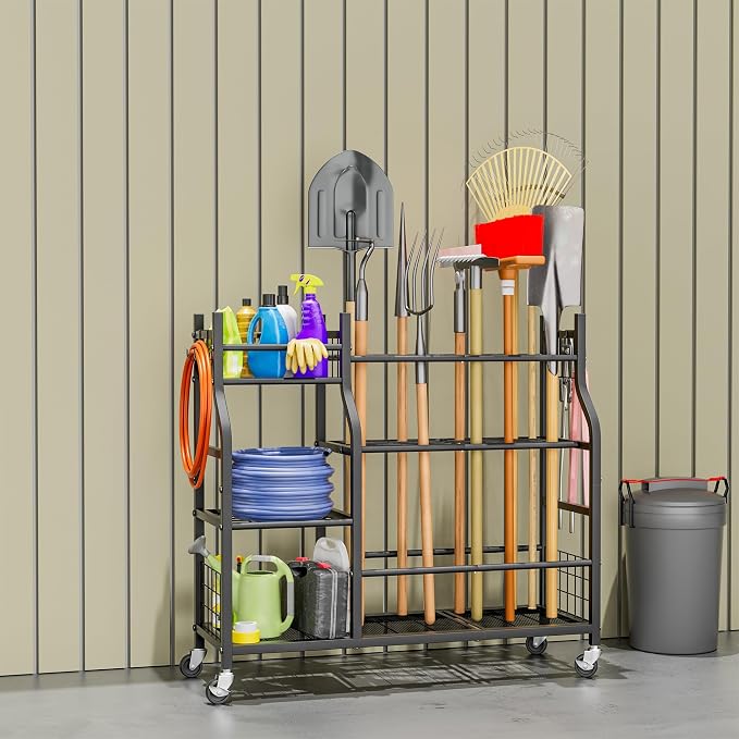Garden Tool Organizer with Wheels - Image 2