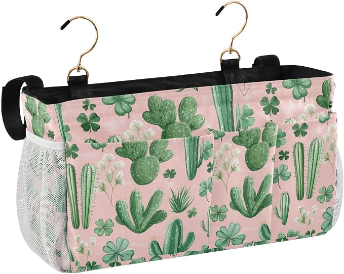 Floral Pink Cacti and Clovers Bedside Caddy - Image 2