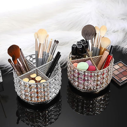 Hipiwe Crystal Vanity Organizer 360 Rotating Makeup Brush Holder Spinning - Image 7