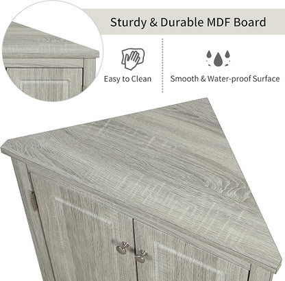 GDFStudio 31.5" H Triangle Corner Bathroom Storage Cabinet - Image 4