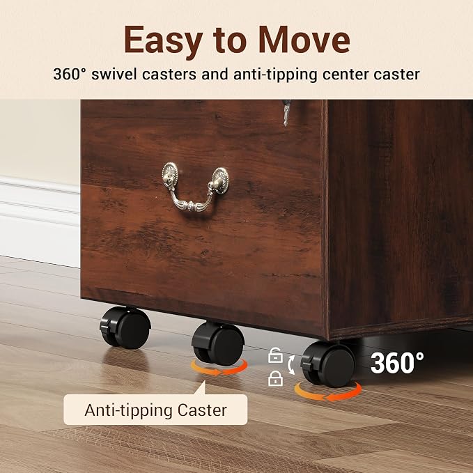 DEVAISE 3 Drawer File Cabinet - Image 5