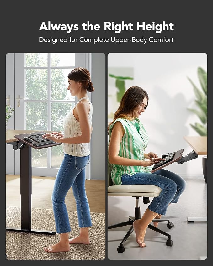 HUANUO Keyboard Tray Under Desk，360 Adjustable Ergonomic Sliding Keyboard & - Image 3