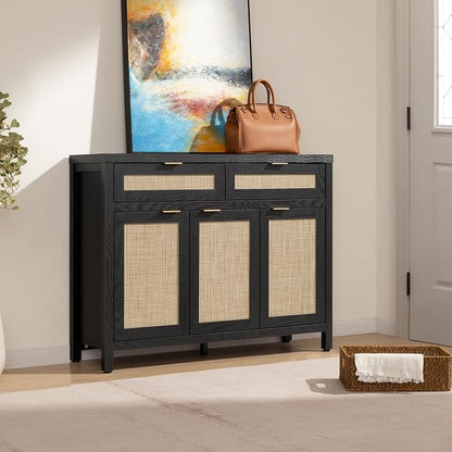 SICOTAS Rattan Sideboard Buffet Cabinet - Image 9
