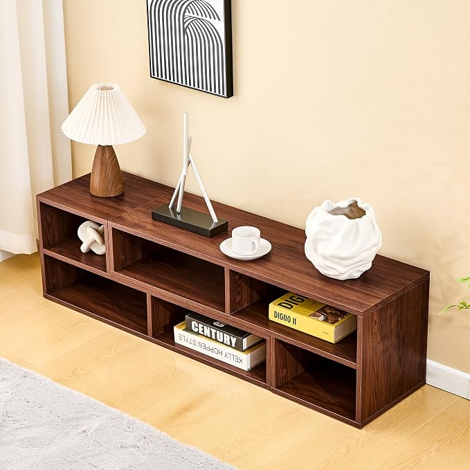 Wood L-Shaped Modular Bookshelf TV Stand - Image 3