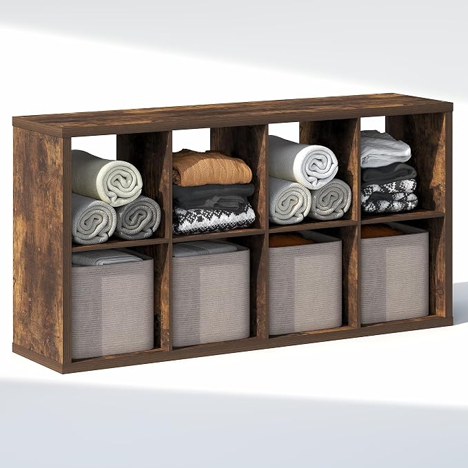 Furinno Cubic Extra Thick 8-Cube Closet Organizers and Storage, Amber Pine | - Image 5