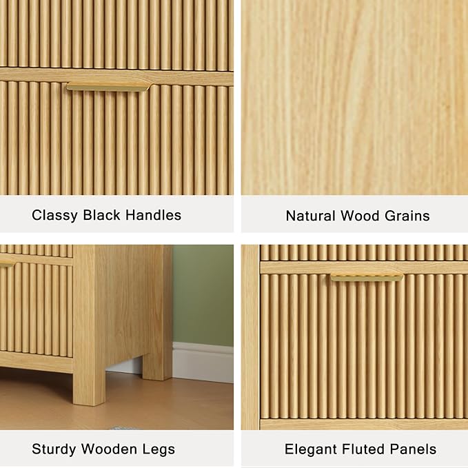 Mid-Century Modern Tall Wooden Dresser - Image 5