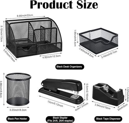 Black Desk Organizer and Accessories - Image 2
