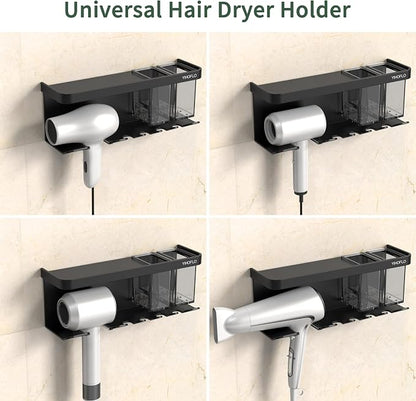Hair Dryer Holder Wall Mounted Adhesive/Drilling, Hair Dryer Storage Organizer - Image 2