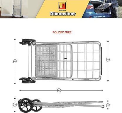Wellmax Folding Grocery Cart - Image 4