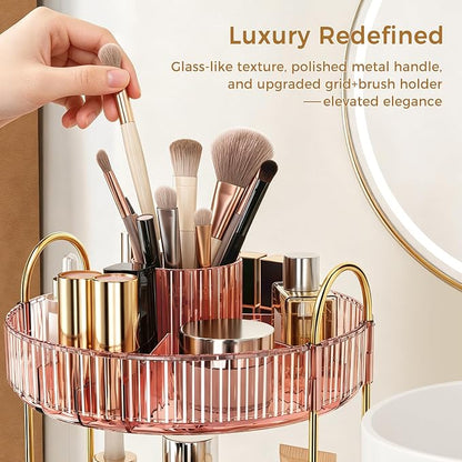 360° Rotating Makeup Organizer, Upgraded 3 Tier Skincare Perfume Organizers - Image 4