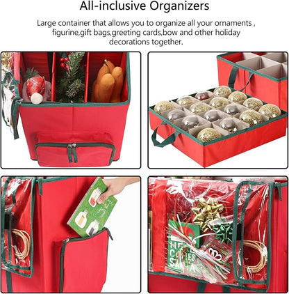 Sattiyrch Large 2-in-1 Christmas Ornament Storage Box & Xmas Figurine Container - Image 5
