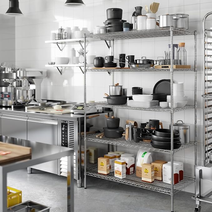 24" Deep x 48" Wide x 74" Height Wire Shelving Kit | 5-Tier | NSF Commercial - Image 6