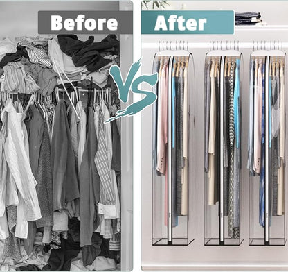 Liuoud Clear Garment Bag for Hanging Clothes 10” Gusseted, 40&60” Suit Bags for - Image 8