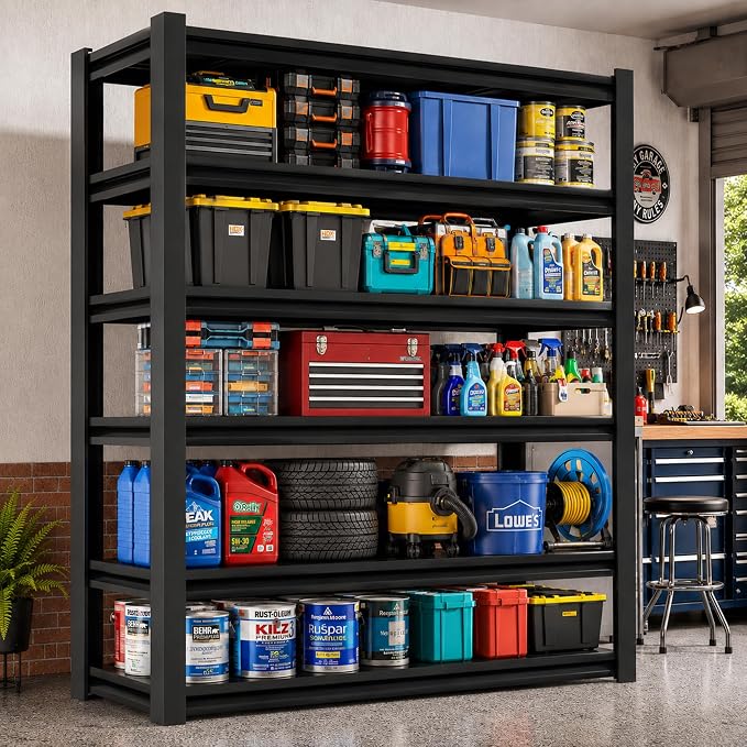 SAWJEC 48" W x 18" D x 82.5" H Tall Heavy Duty 6 Tier Garage Shelving | 3000 by SAWJEC