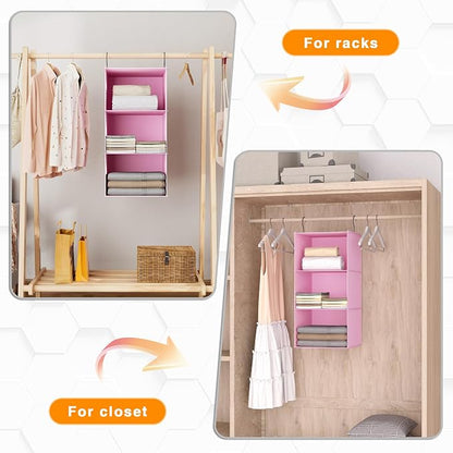 Hanging Closet Organizer and Storage 3-Shelf, Easy Mount Foldable Hanging - Image 6