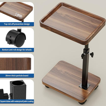 C Table End Table Adjustable Height, 360°Swivel TV Tray Table - Image 6