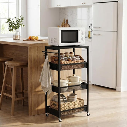 Rolling Utility Cart, 4 Tier Metal Storage Cart - Image 5