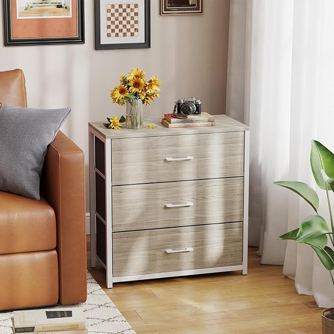 Nightstand, End Table, Bedside Table, Tall Fabric Dresser - Image 7