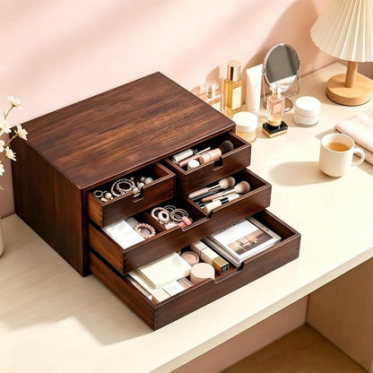 DEAYOU Bamboo Desk Organizer, 100% Natural Bamboo Desktop Drawer Organizer - Image 8