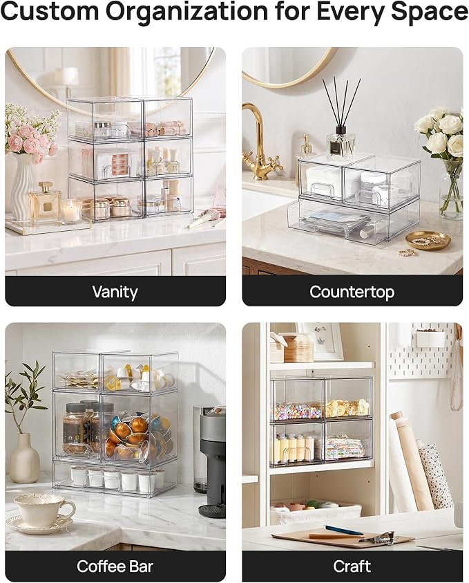 Vtopmart Stackable Storage Drawers Set of 9, Beauty Supplies Storage, Pantry - Image 6