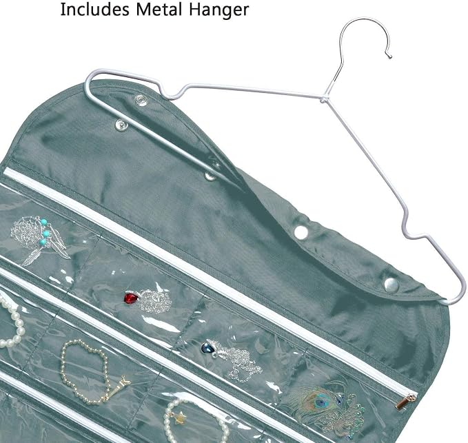 BB Brotrade Hanging Jewelry Organizer, Accessories Organizer, 56 Zipper Pocket - Image 4