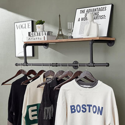 36In Industrial Pipe Clothing Rack - Image 3