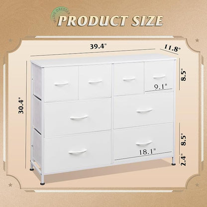 WLIVE Wide Dresser for Bedroom, 8 Drawer Chest of Drawers, Wide storage design - Image 3