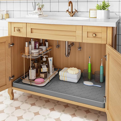 Jin&Bao Waterproof Under Sink Mat 22" x 22", Thick Silicone Mat Cabinet - Image 5