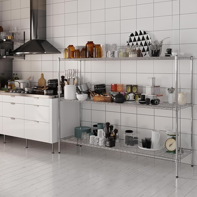 21" Deep x 72" Wide x 54" Height Wire Shelving Kit | 3-Tier | NSF Commercial - Image 2