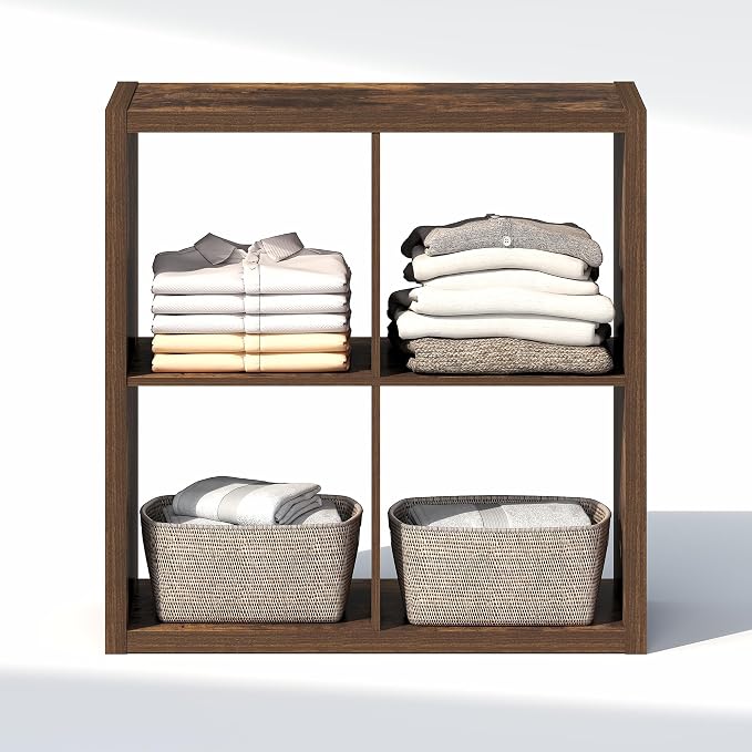 Furinno Cubic Extra Thick 4-Cube Closet Organizers and Storage, Amber Pine | - Image 7
