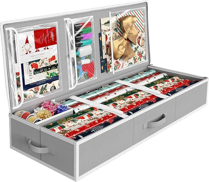 Simple Houseware 41.5" Wrapping Paper Organizer, Fits 40 Rolls, Interior Divider by SimpleHouseware