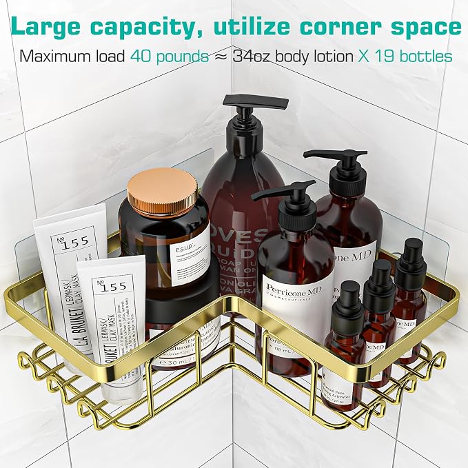 YASONIC Corner Shower Caddy, Rustproof Stainless Steel Shower Organizer - Image 2