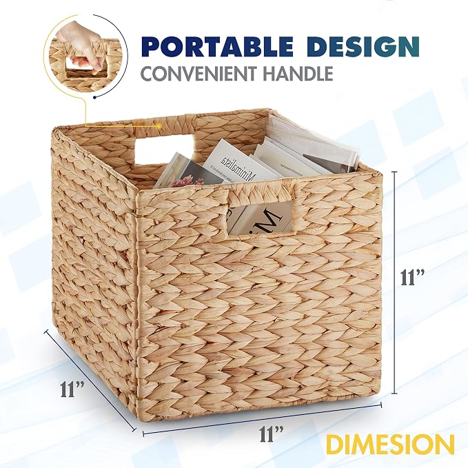 BLUEWEST Water Hyacinth Storage Basket Woven Hyacinth Storage Basket, Laundry - Image 2