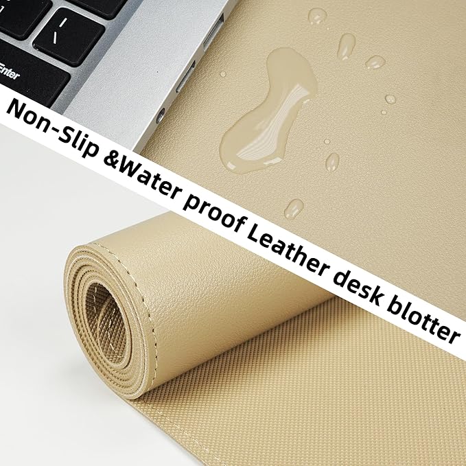 Non-Slip Desk Pad, Desk mat, Waterproof PU Leather Protector, Easy Clean Laptop - Image 3