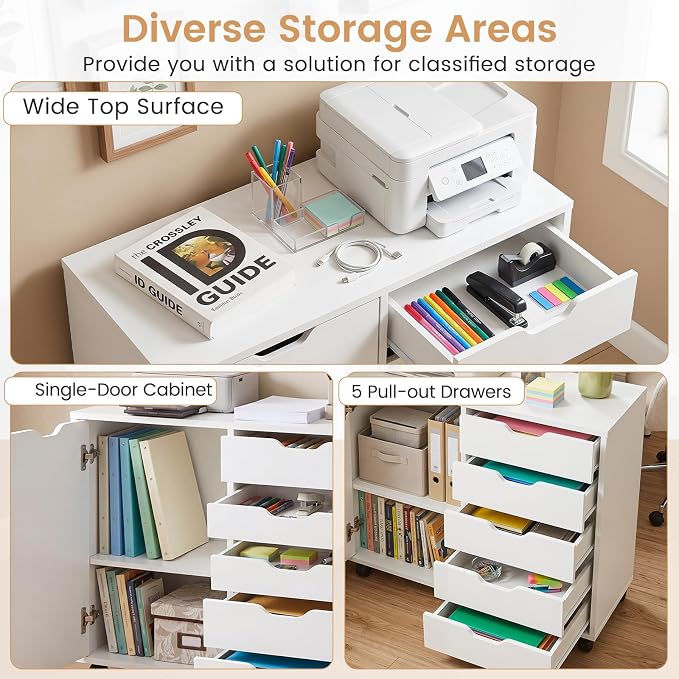 GIANTEX 5-Drawer File Cabinet - Image 5