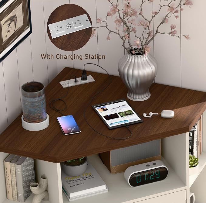Vabches Corner Cabinet, Corner Storage Shelf - Image 3