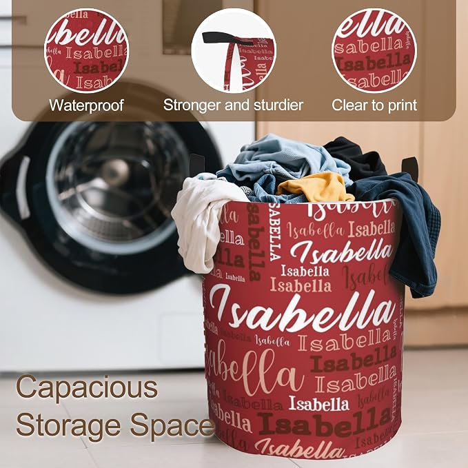 Custom Name Laundry Hamper, Personalized Laundry Baskets - Image 5