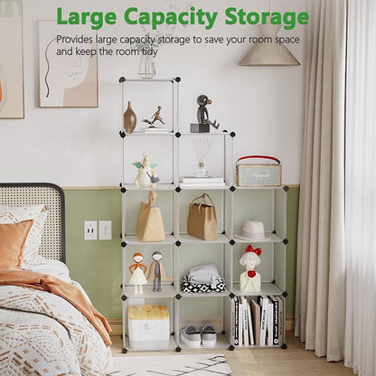 C&AHOME Cube Storage Organizer, 12-Cube Closet Cabinet Organizer, DIY Cube Shelf - Image 4